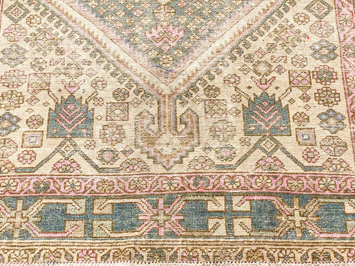 4x7 Green and Pink Persian Rug