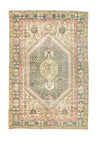 4x7 Green and Pink Persian Rug