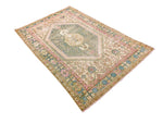 4x7 Green and Pink Persian Rug