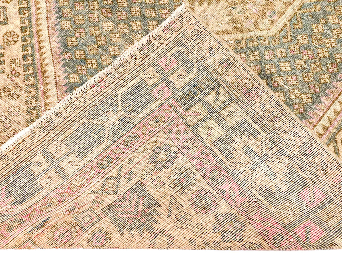 4x7 Green and Pink Persian Rug