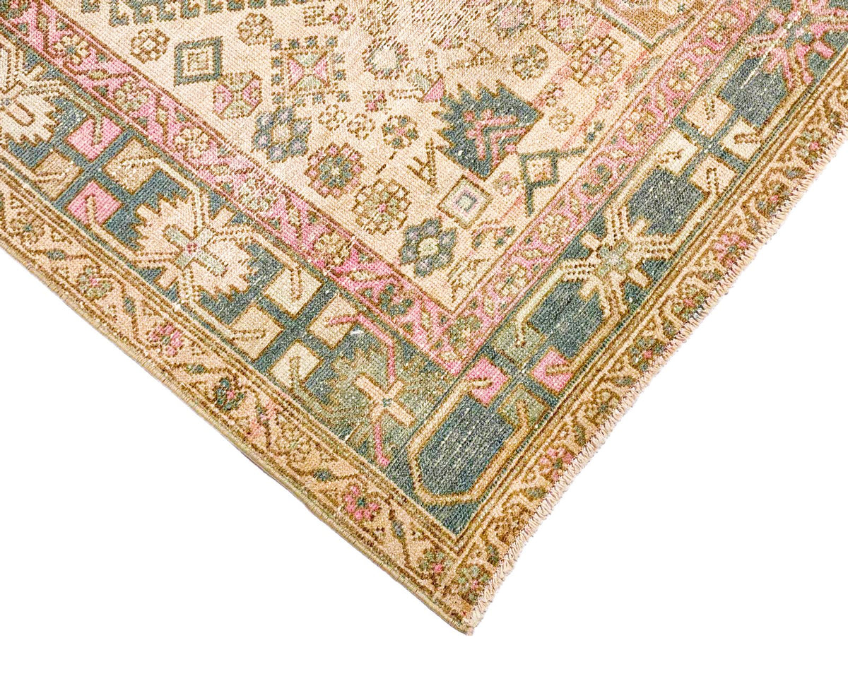 4x7 Green and Pink Persian Rug