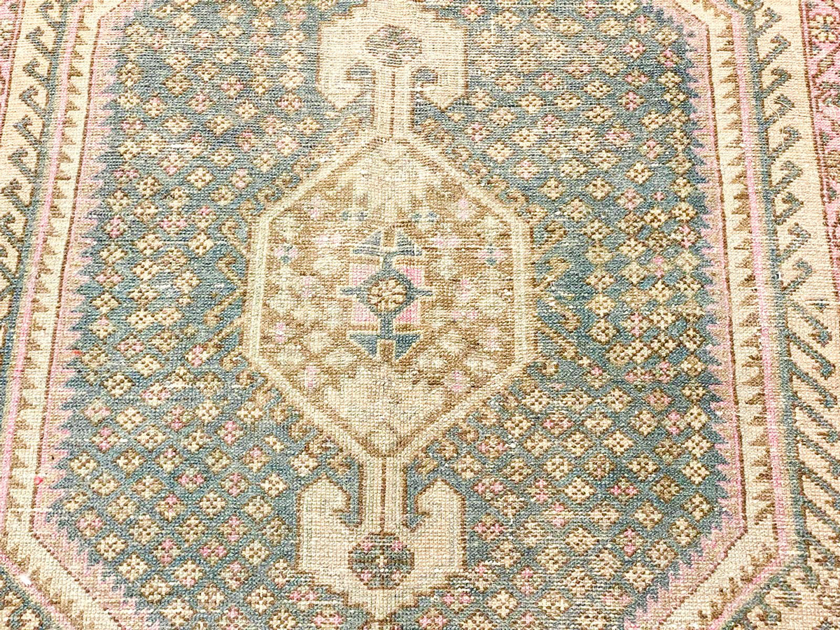 4x7 Green and Pink Persian Rug