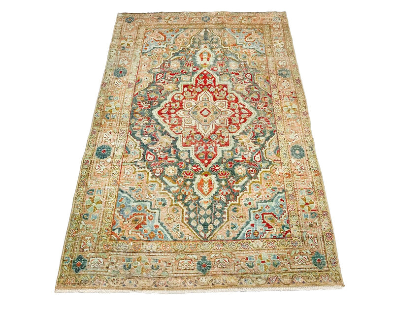 3x5 Red and Blue Persian Rug