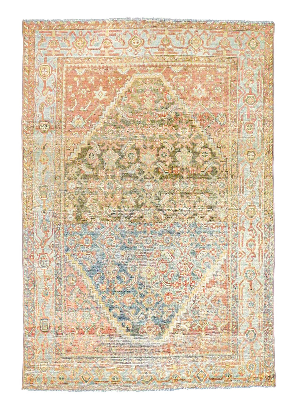 4x6 Brown and Pink Persian Tribal Rug