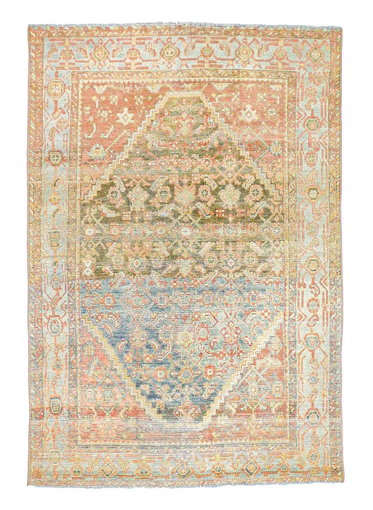 4x6 Brown and Pink Persian Tribal Rug