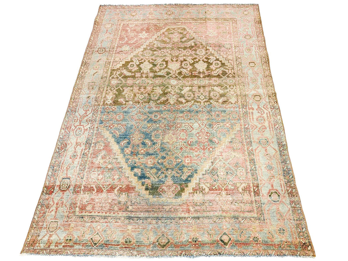 4x6 Brown and Pink Persian Tribal Rug