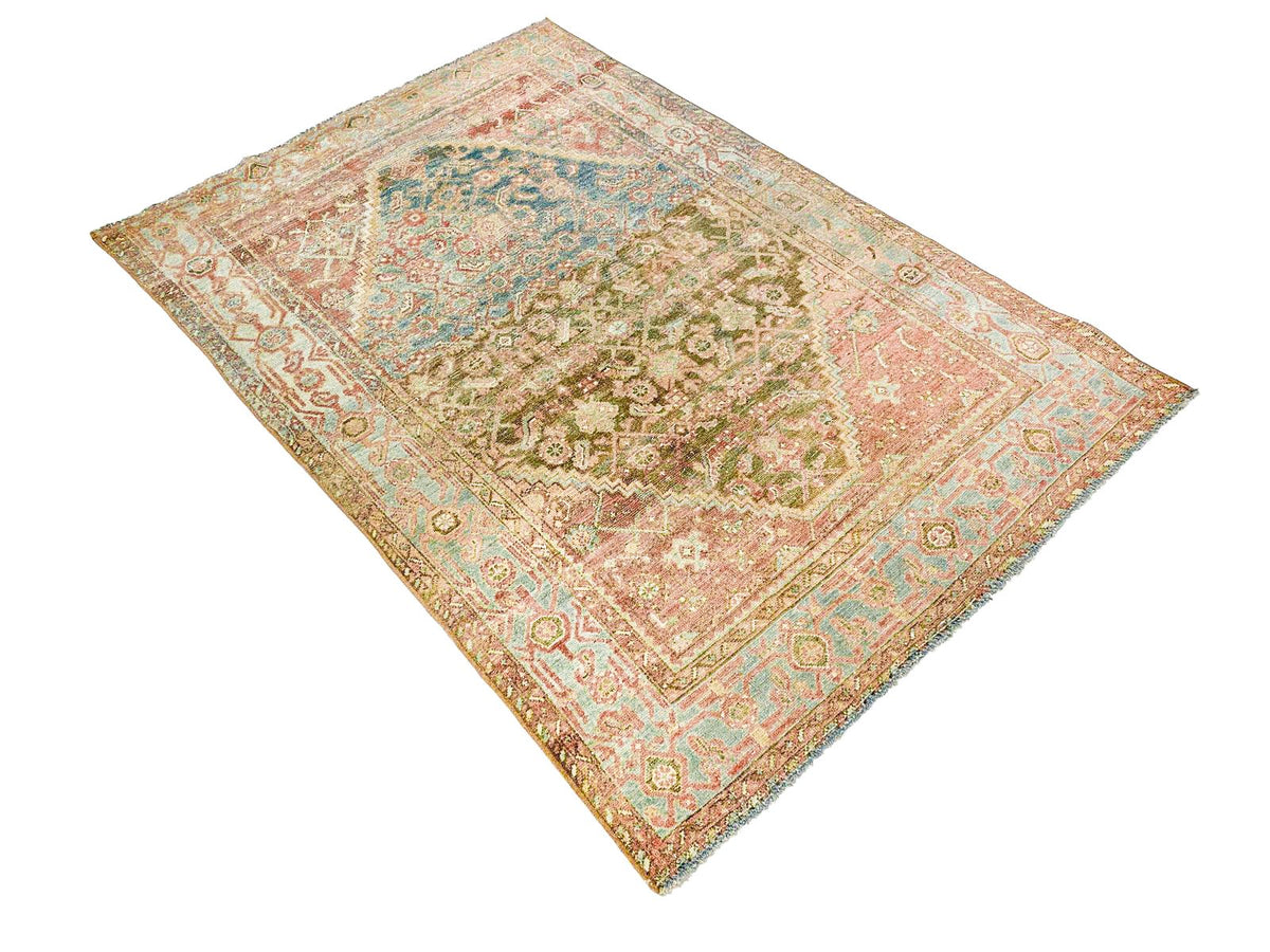 4x6 Brown and Pink Persian Tribal Rug