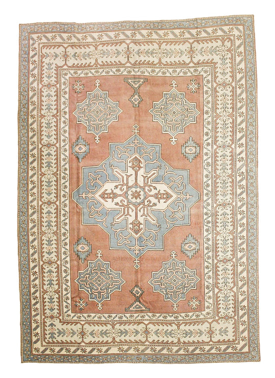 8x11 Blue and Brown Turkish Tribal Rug