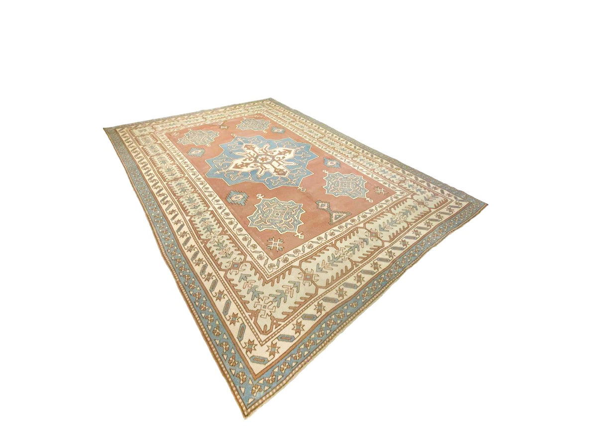 8x11 Blue and Brown Turkish Tribal Rug