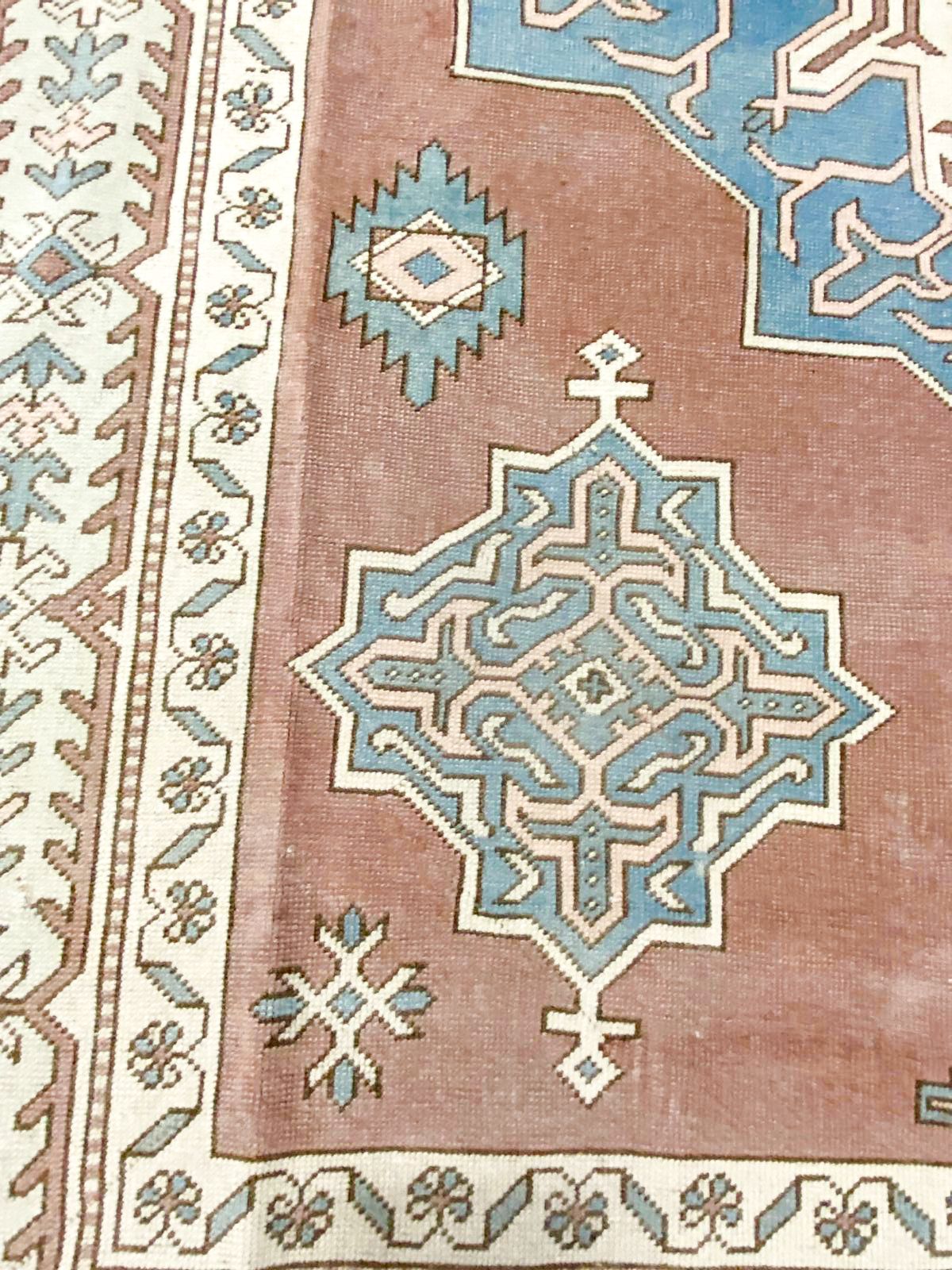 8x11 Blue and Brown Turkish Tribal Rug
