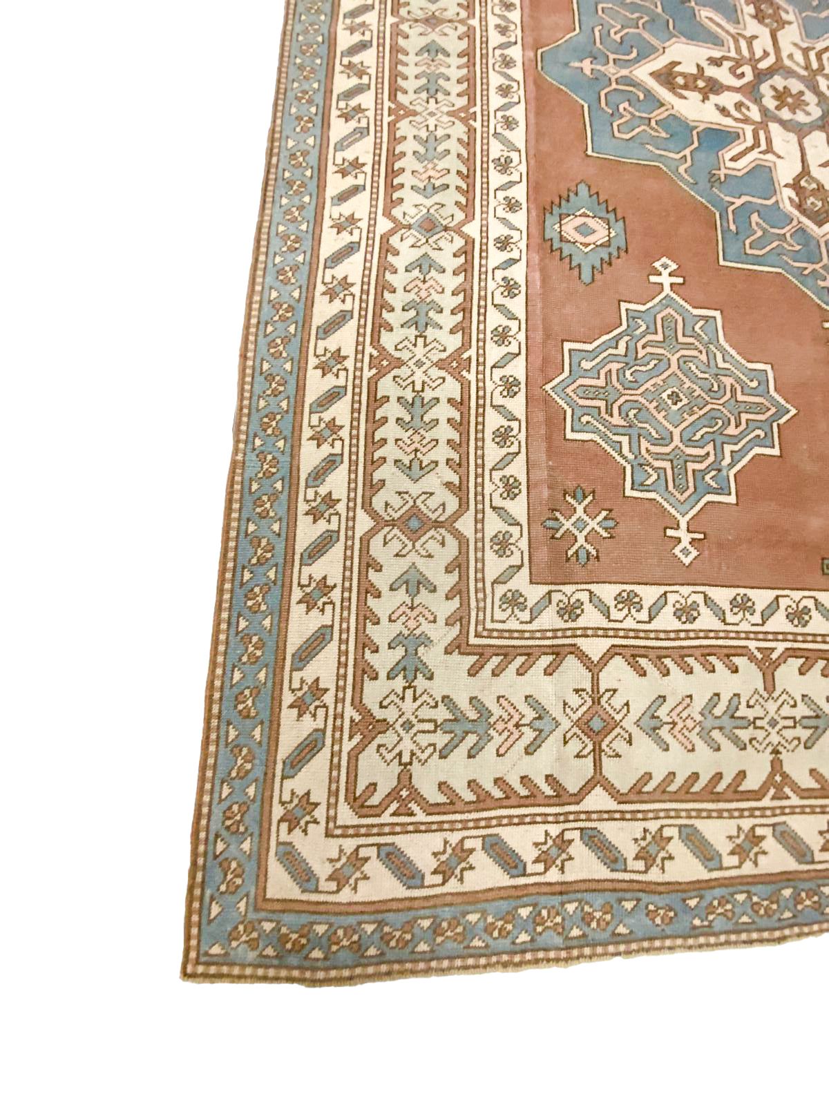 8x11 Blue and Brown Turkish Tribal Rug