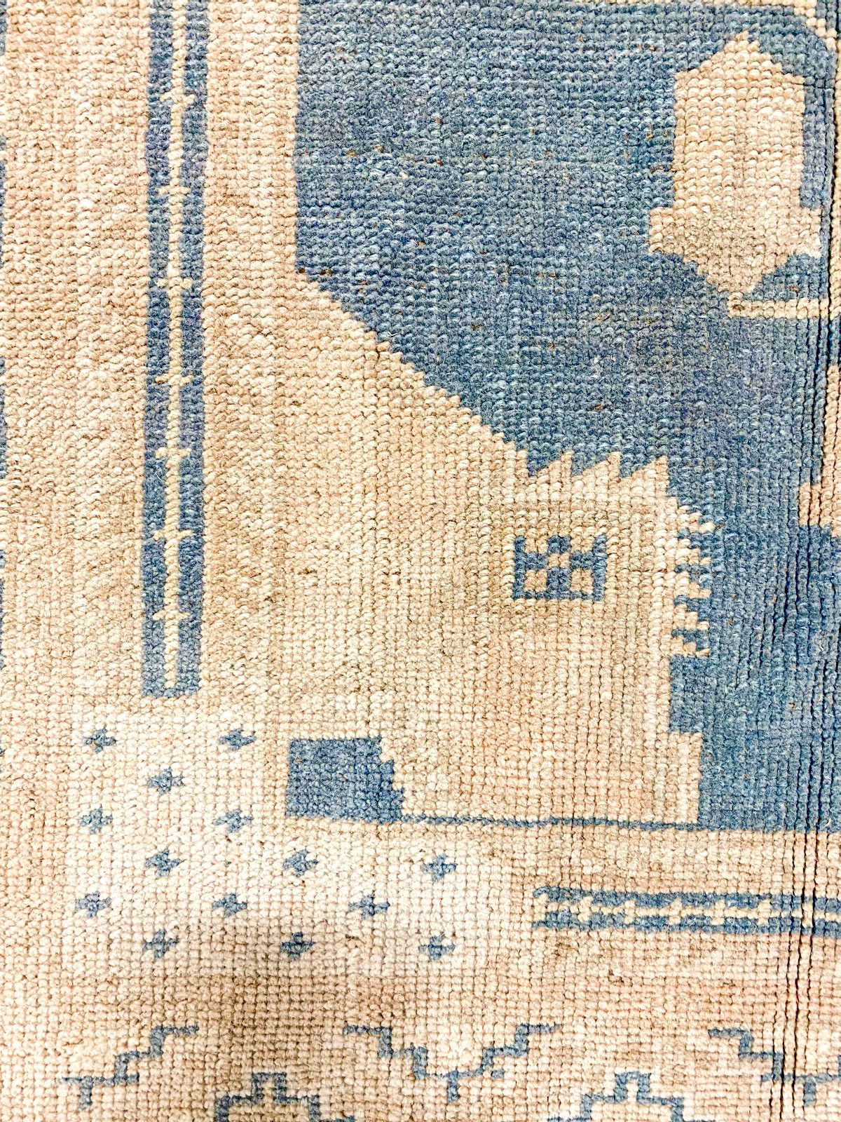 6x10 Blue and Beige  Turkish Tribal Rug
