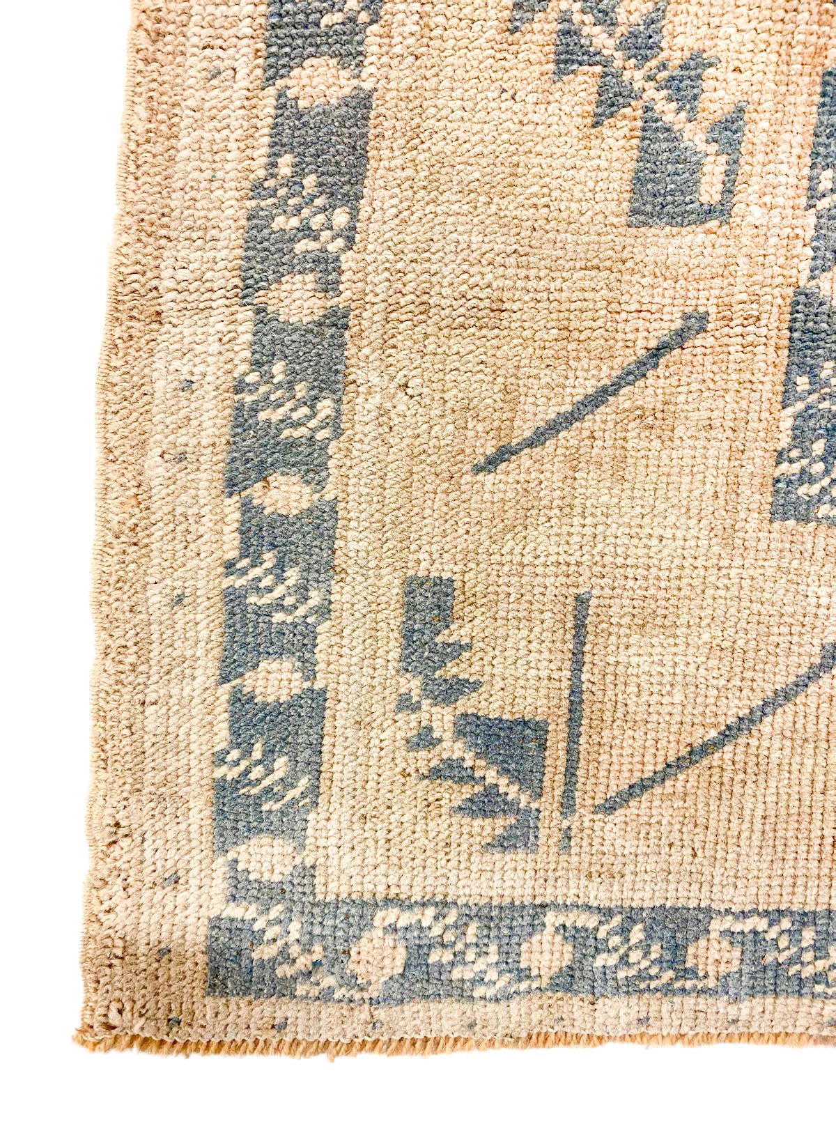 6x10 Blue and Beige  Turkish Tribal Rug