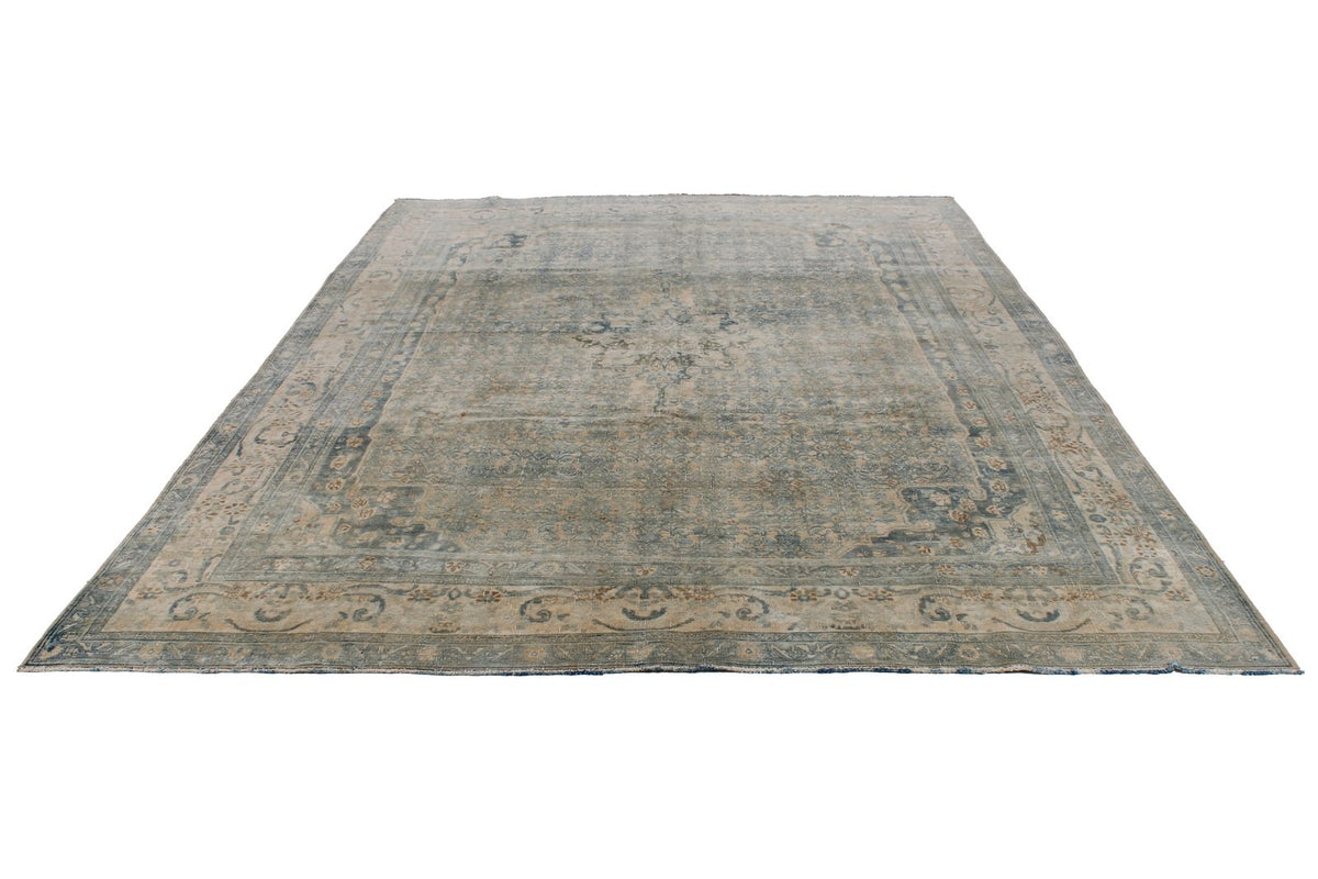 8x11 Ivory and Blue Persian Traditional Rug