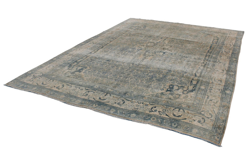 8x11 Ivory and Blue Persian Traditional Rug