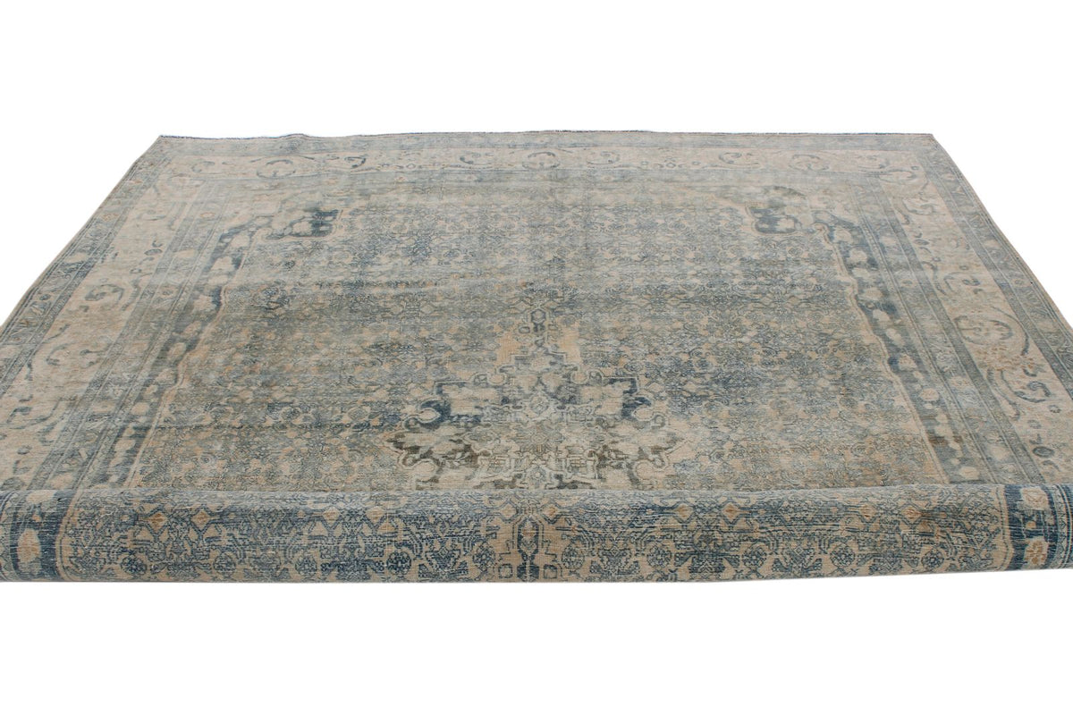 8x11 Ivory and Blue Persian Traditional Rug