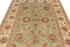 6x8 Green and Ivory Turkish Oushak Rug