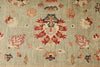 6x8 Green and Ivory Turkish Oushak Rug