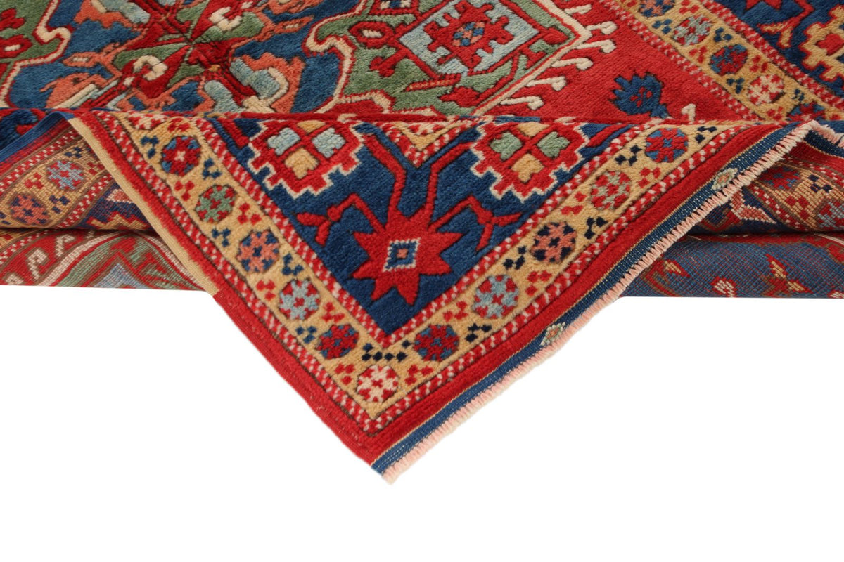 4x5 Red and Navy Turkish Tribal Rug