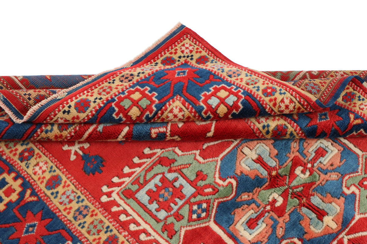 4x5 Red and Navy Turkish Tribal Rug