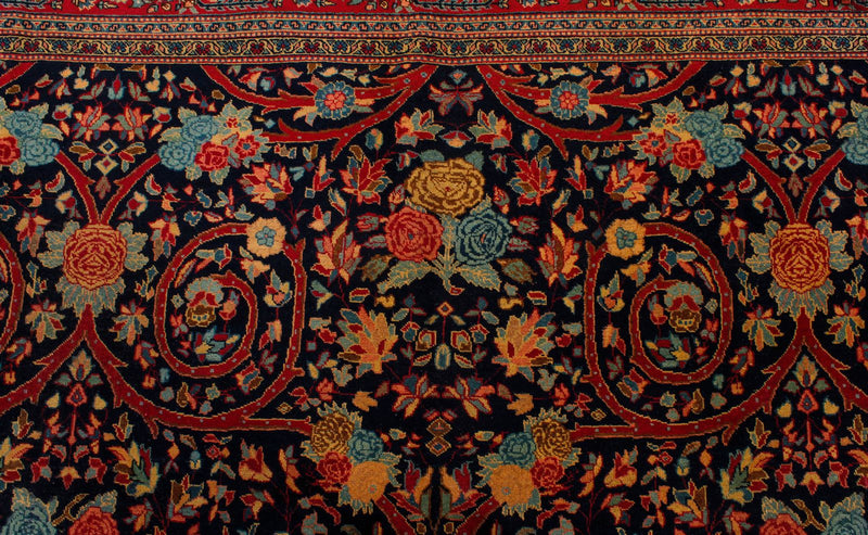 9x12 Navy and Red Persian Traditional Rug