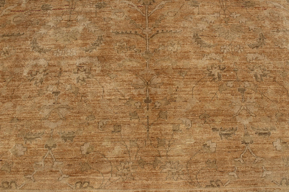 9x11 Brown and Beige Turkish Traditional Rug