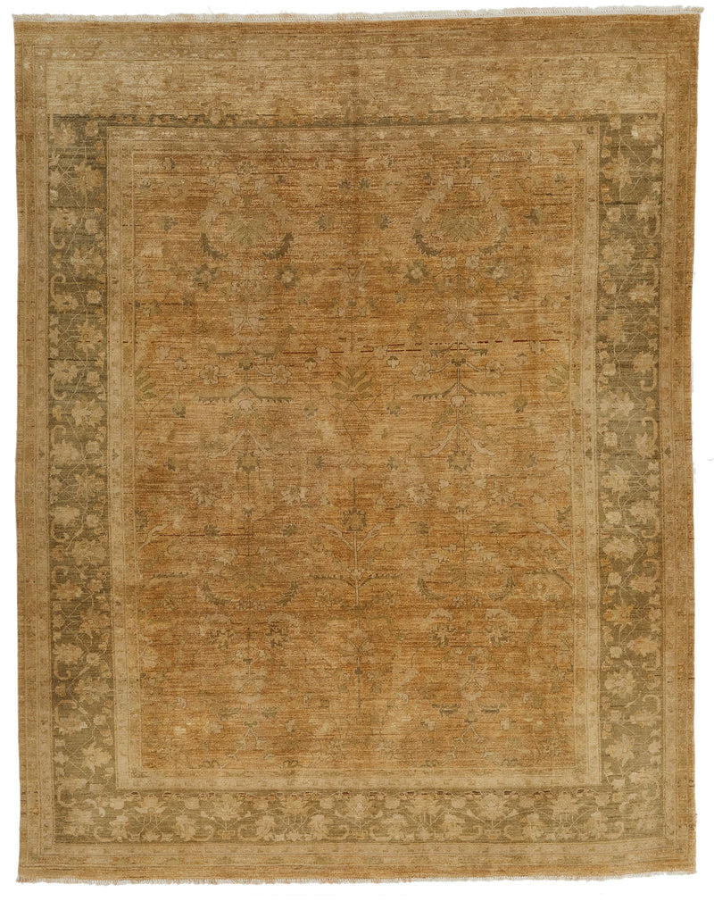 9x11 Brown and Beige Turkish Traditional Rug