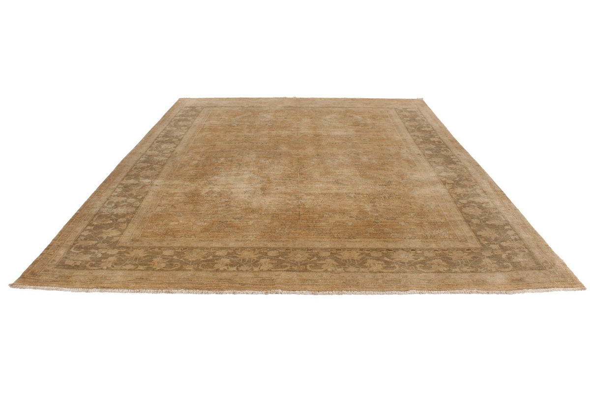 9x11 Brown and Beige Turkish Traditional Rug