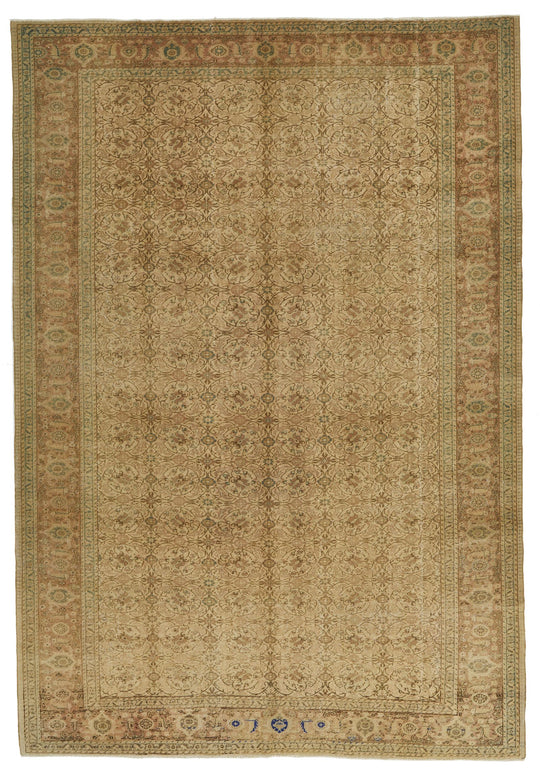 8x12 Ivory And Brown Turkish Traditional Rug