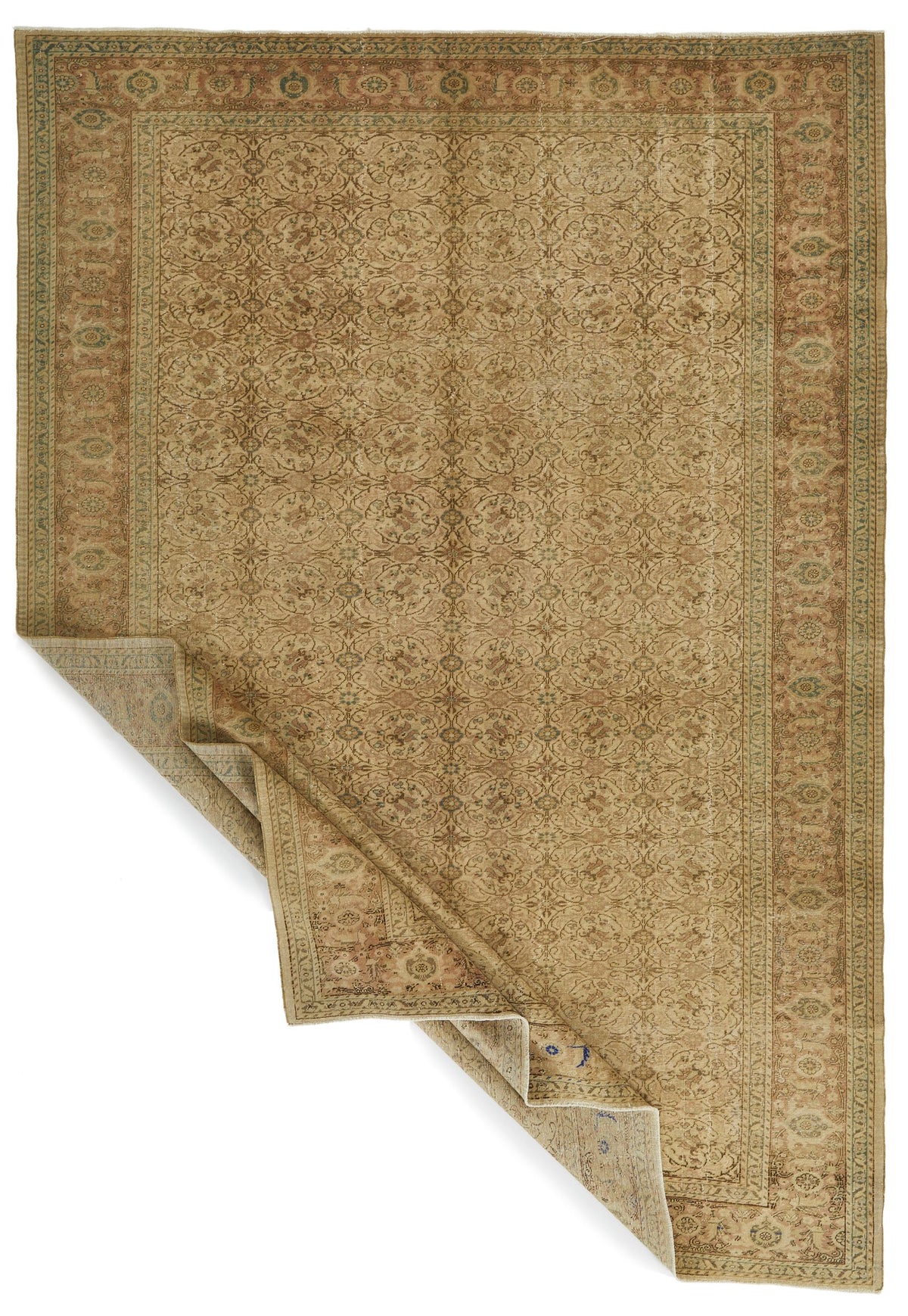 8x12 Ivory And Brown Turkish Traditional Rug