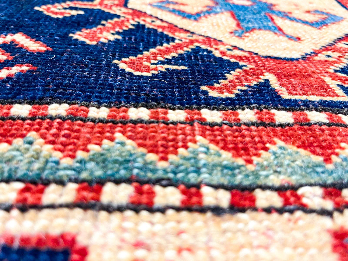 4x9 Navy and Ivory Turkish Tribal Runner