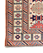 5x7 Ivory and Ivory Turkish Tribal Rug