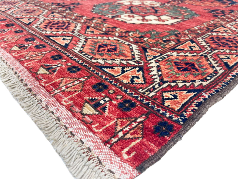 5x7 Red and Red Turkish Tribal Rug