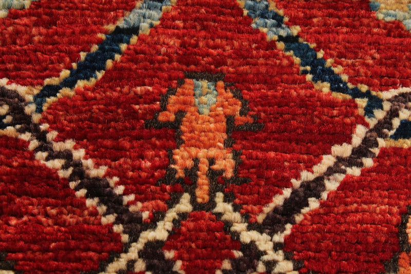 3x11 Red and Green Anatolian Traditional Runner