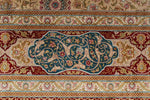 8x10 Red and Blue Turkish Silk Rug