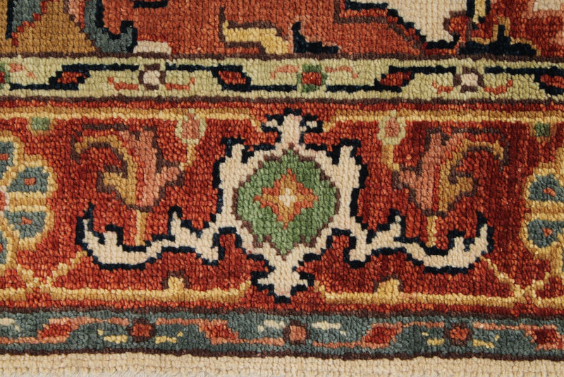 4x6 Ivory and Rust Anatolian Persian Rug