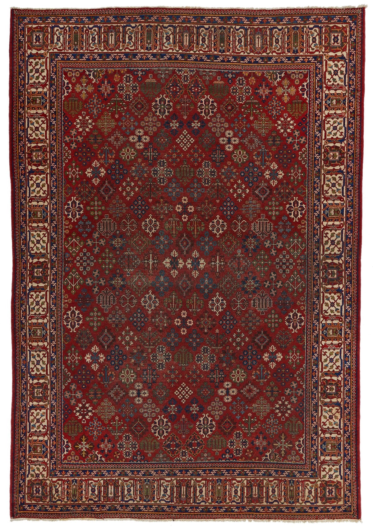 8x12 Red and Ivory  Persian Traditional Rug