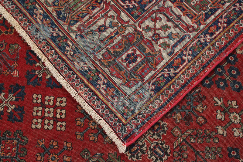 8x12 Red and Ivory  Persian Traditional Rug