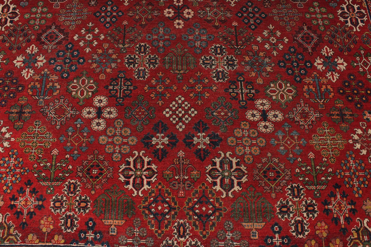 8x12 Red and Ivory  Persian Traditional Rug