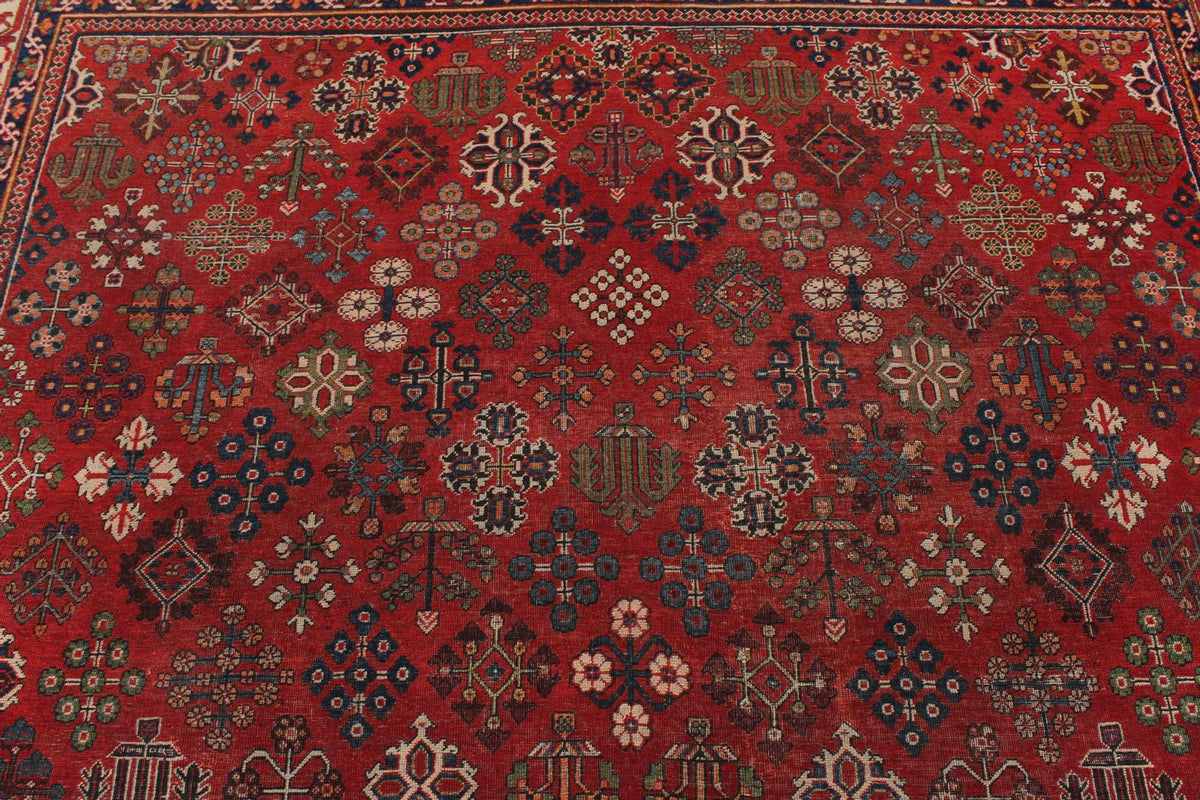 8x12 Red and Ivory  Persian Traditional Rug