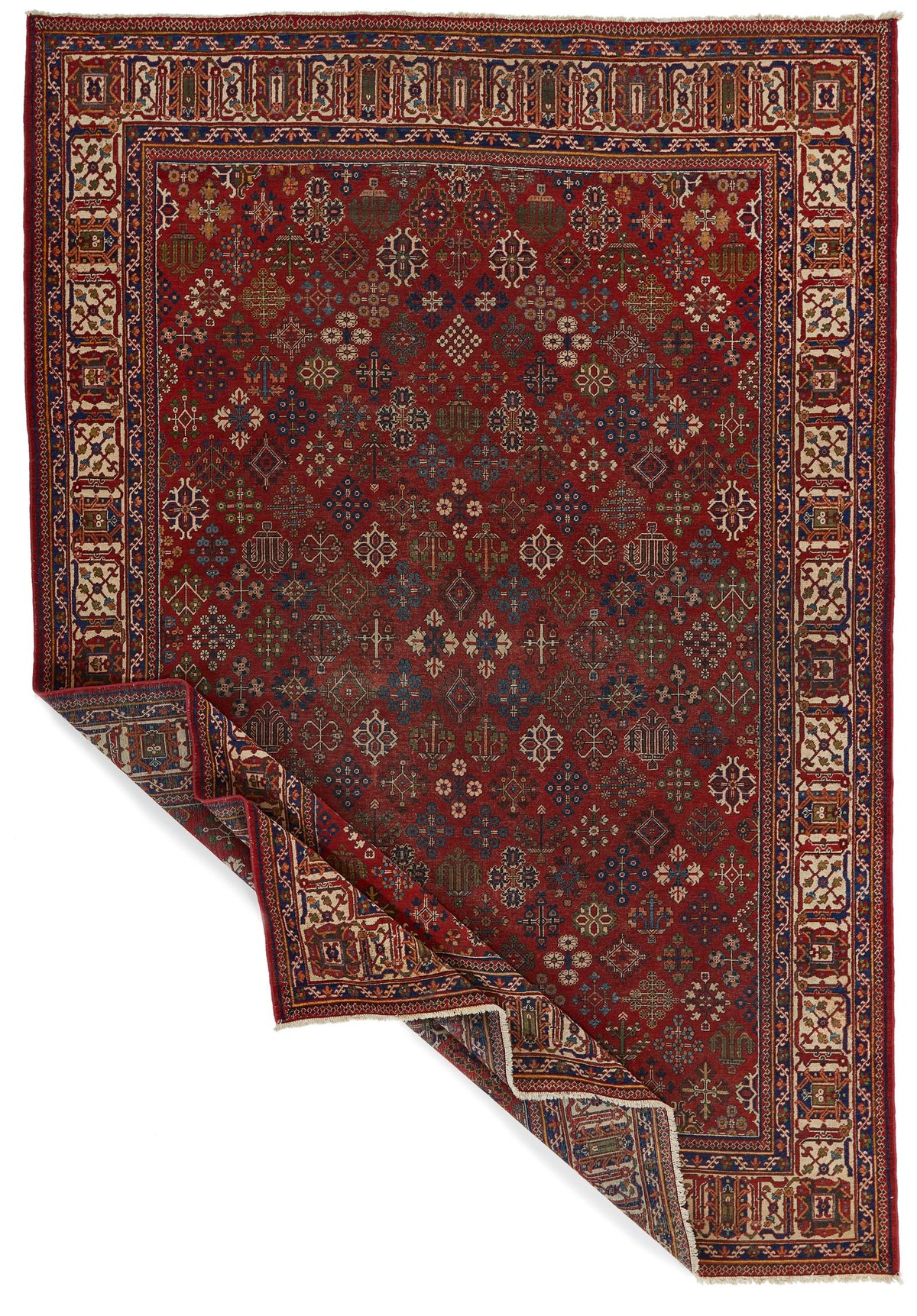 8x12 Red and Ivory  Persian Traditional Rug