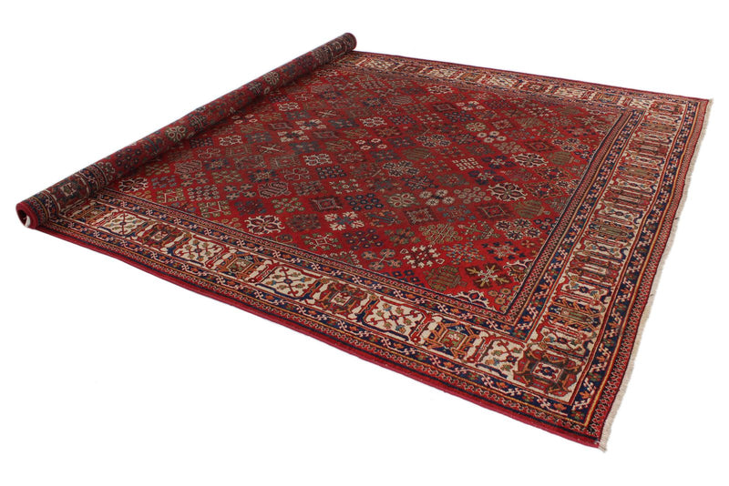 8x12 Red and Ivory  Persian Traditional Rug