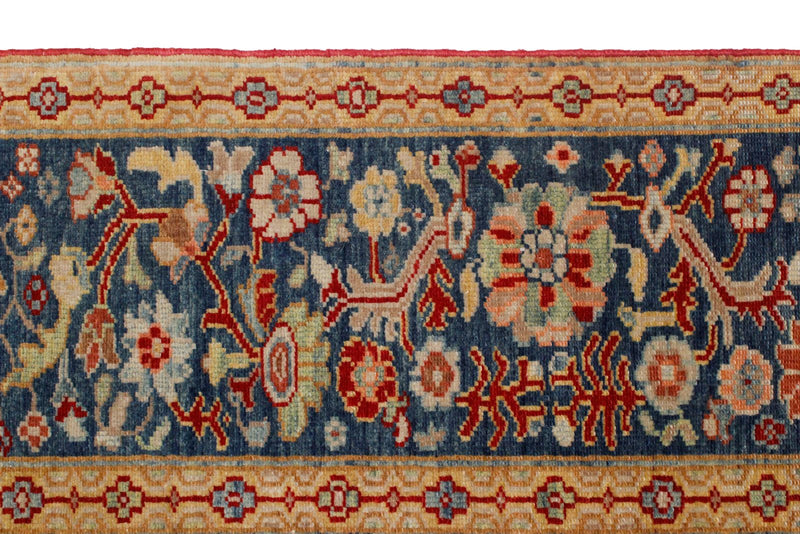 10x10 Red and Blue Turkish Traditional Rug