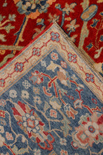 10x10 Red and Blue Turkish Traditional Rug