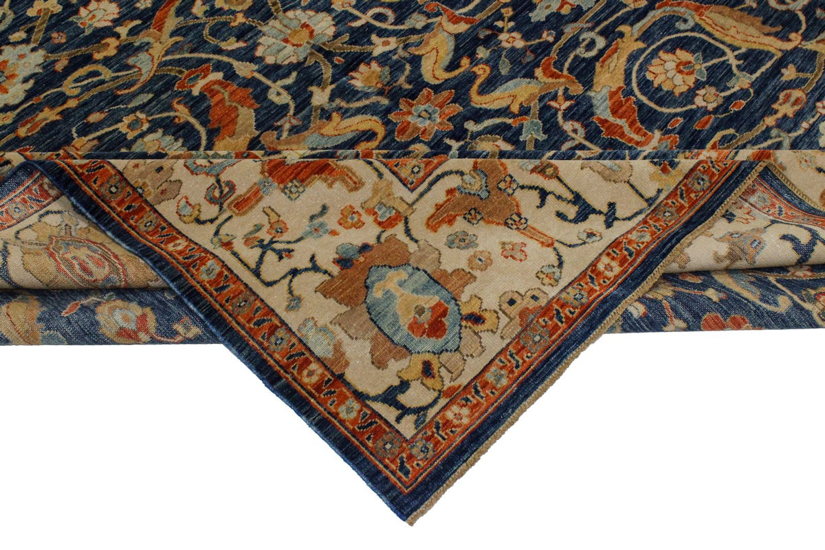 9x12 Blue and Beige Turkish Traditional Rug