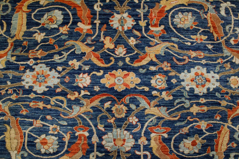 9x12 Blue and Beige Turkish Traditional Rug