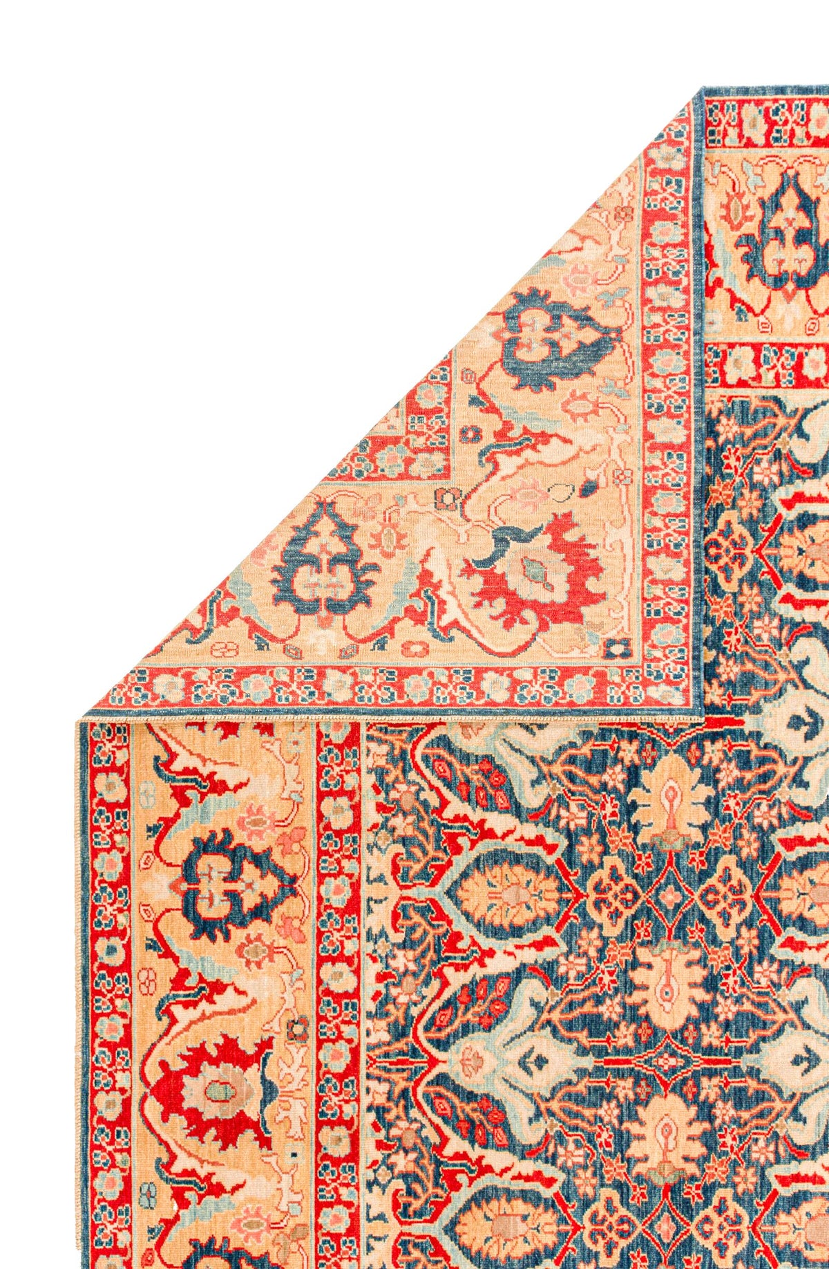 10x13 Blue and Gold Turkish Traditional Rug