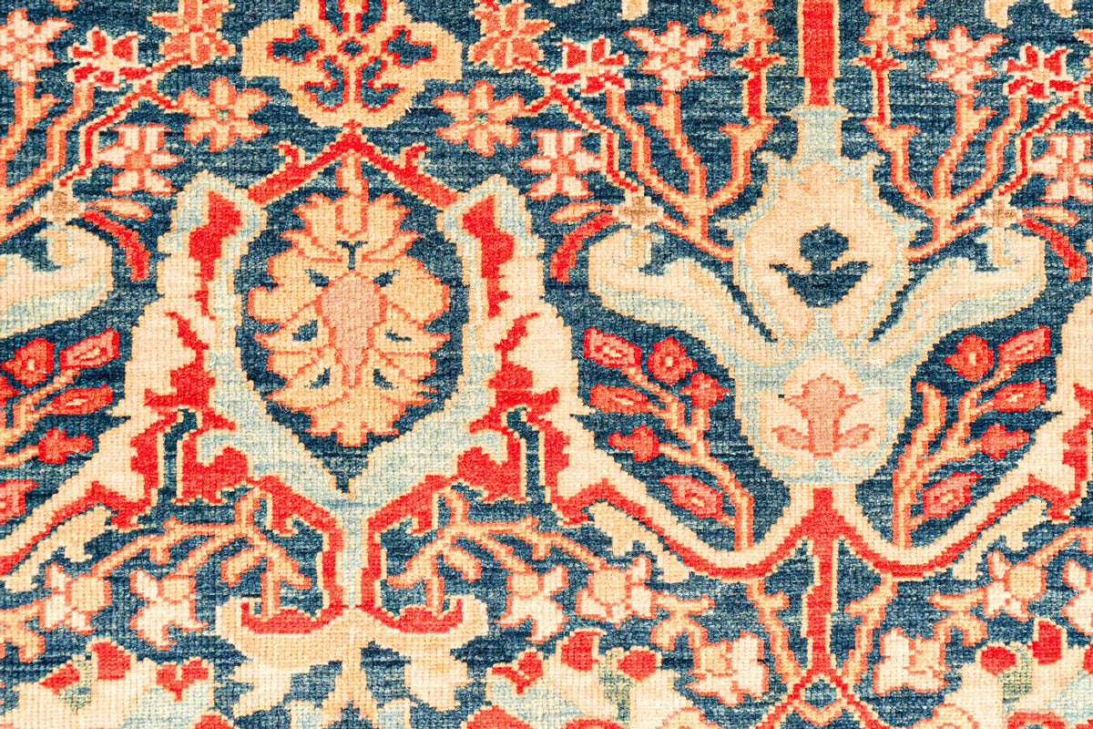 10x13 Blue and Gold Turkish Traditional Rug