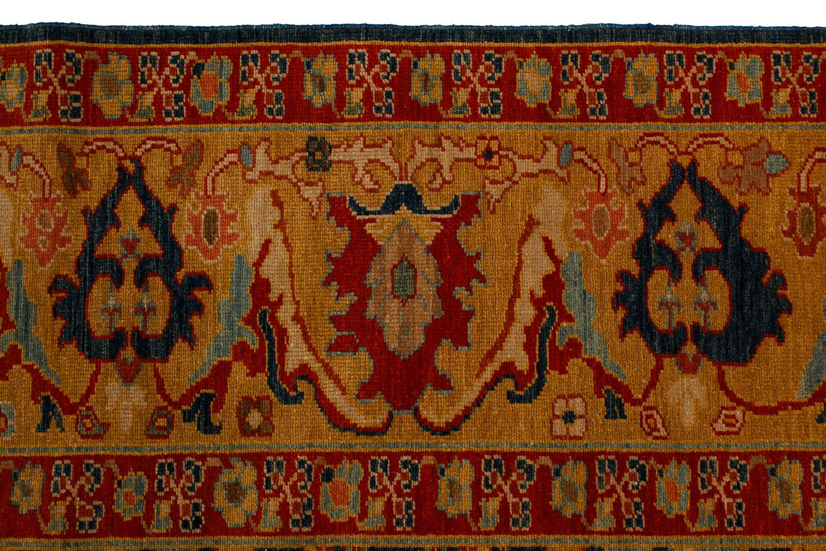 11x13 Blue and Gold Turkish Traditional Rug