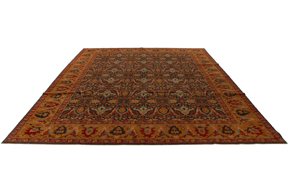 11x13 Blue and Gold Turkish Traditional Rug